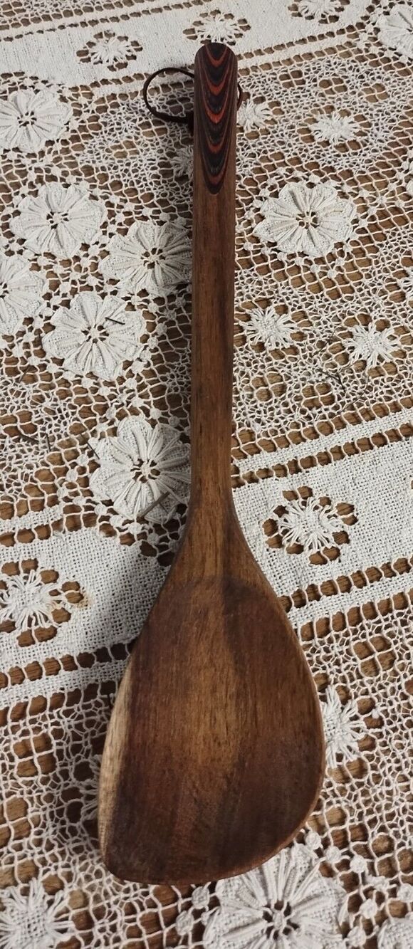 Large Wooden Spoon Decorative Painted Handle Wood Burned Crawfish Kitchen Decor